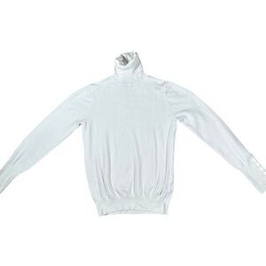 Zara Pleated Turtleneck Sweater White Size Small